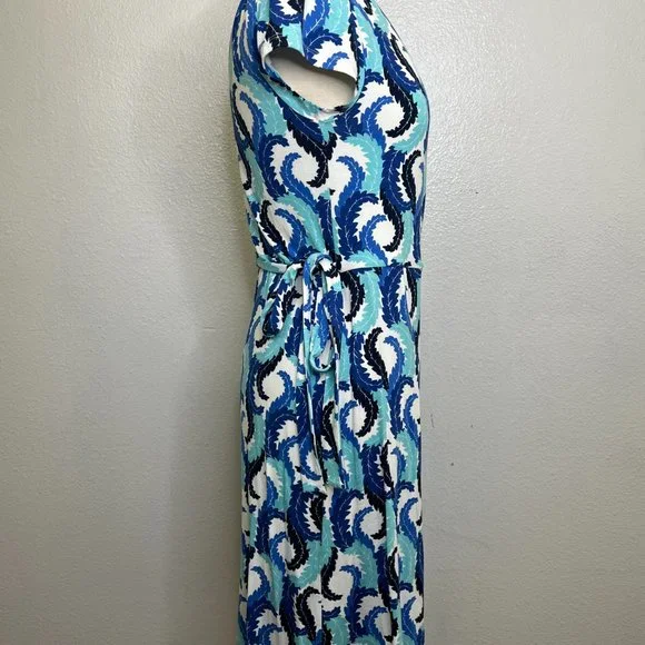Boden Women's Summer Wrap Blue White Floral Dress Size US 4P
